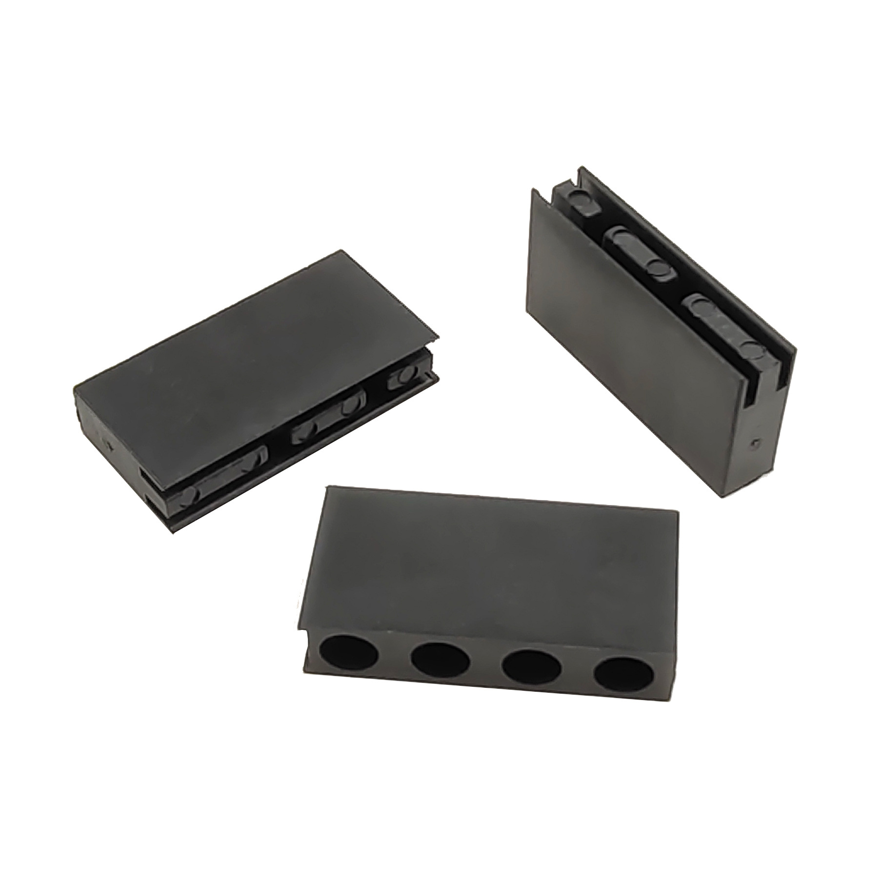 LED直角阻燃4孔灯座 黑色尼龙方型隔离柱 3mm孔径