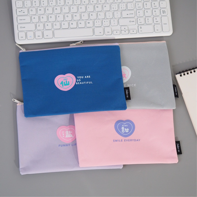 Bolsa con cremallera de tela Oxford "Familia Tuanzi" de SPVEGA - Tamaño B6 - Para almacenar papelería y accesorios