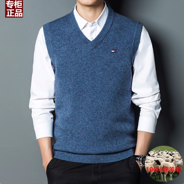 Authentic Tommy Autumn and Winter Woolen Sweater Men's Warm V Neck Bottoming Sweater Plus Fat Plus Size Cashmere Sweater Sweater Vest Authentic Tommy Autumn and Winter Woolen Sweater Men's Warm V Neck Bottoming Sweater Plus Fat Plus Size Cashmere Sweater Sweater Vest