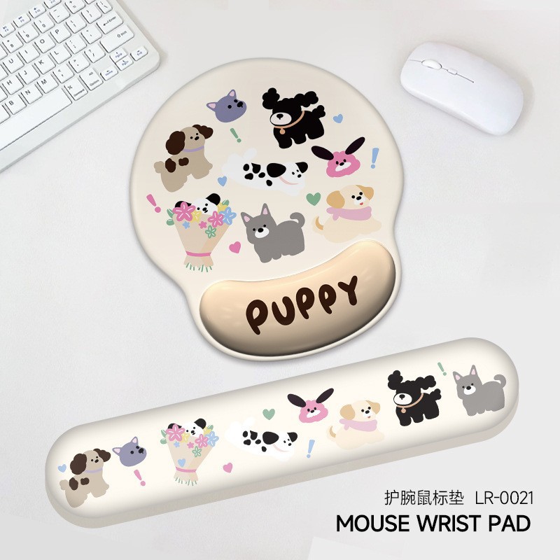 Cute y feliz pescar protector de muñeca almohadilla de ratón protector de muñeca teclado de mano almohadilla de teclado de oficina almohadilla de ratón para niñas