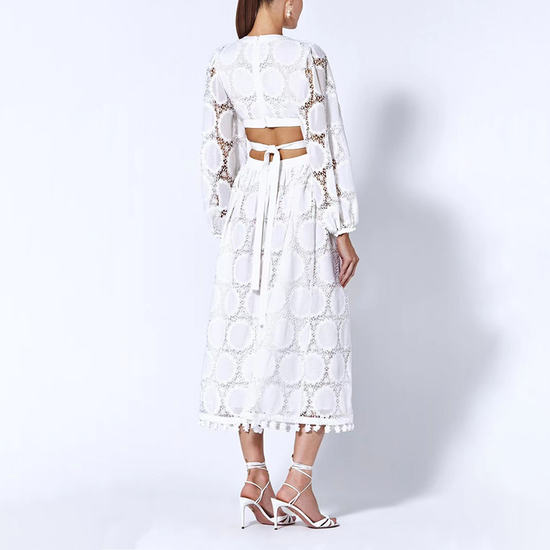 Palace Style Temperament Maxi Dress - Crochet Lace Dress - Uniqistic.com