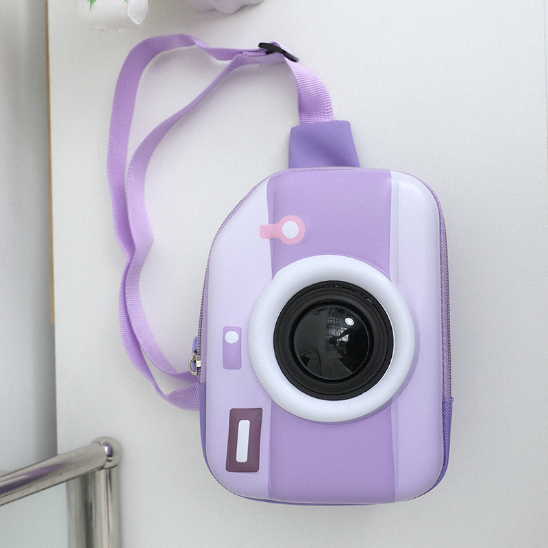 Bolso infantil bolso de cámara de dibujos animados 2025 nuevo bolso estereoscópico de pecho para niños puede brillar nuevo bolso de niña