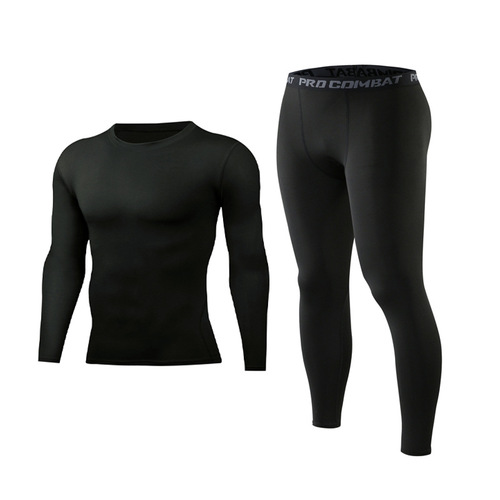 PRO fitness clothing suit men's short-sleeved quick-drying base layer elastic tights training outdoor T-shirt running sportswear