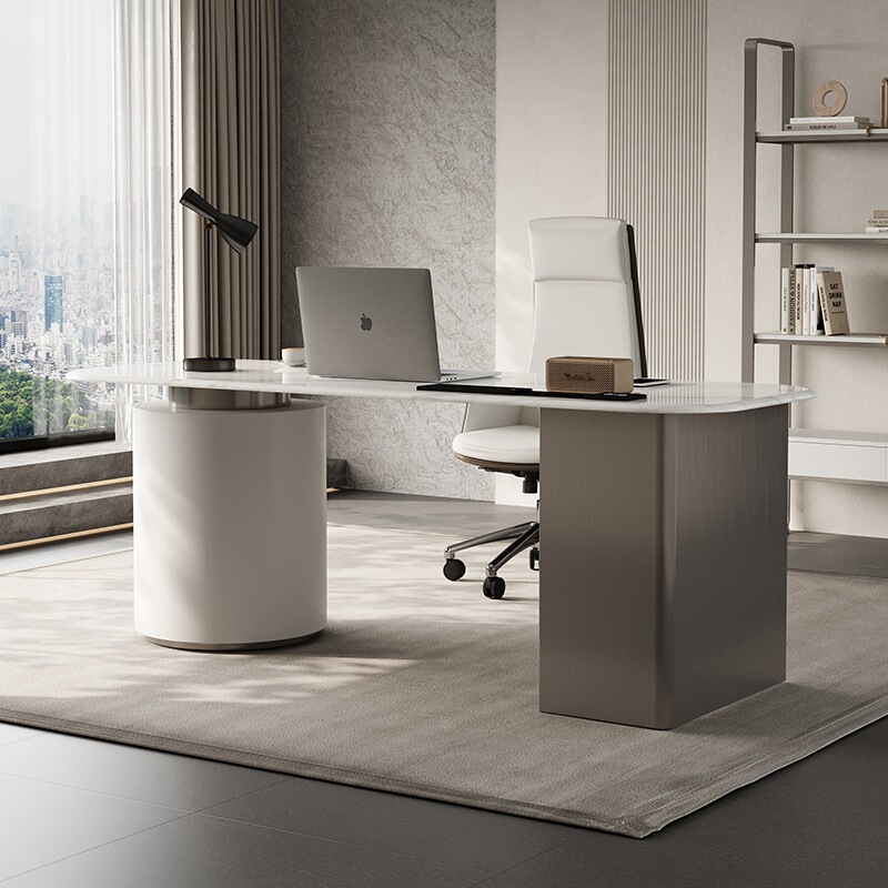 Italian Minimalist Desk, Modern Minimalist Designer High-End Stainless Steel Writing Desk, Office Desk, Study Room Computer Desk Italian Minimalist Desk, Modern Minimalist Designer High-End Stainless Steel Writing Desk, Office Desk, Study Room Computer Desk