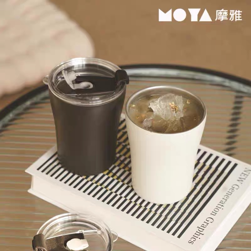 휴대용 커피 컵, 복고풍 스프레이 페인트 304 스테인레스 스틸 워터 컵, 이중층 단열 컵, 비즈니스 머그잔