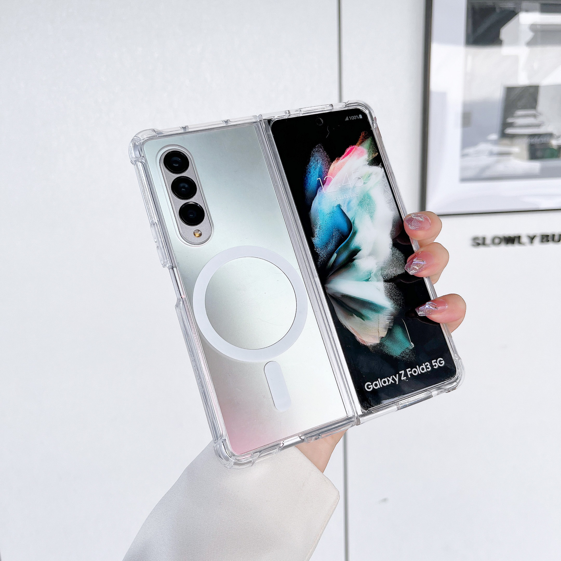 Kompatible Samsung Fold6 Vier-Ecken-Stoßfeste Magnetische Z Fold5/4/ 70% Rabatt Stapelbare Transparente Handyhülle_voghion.com