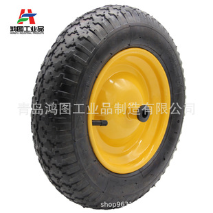 Factory Customized 15/ 16inch Rubber Pneumatic Tires 3.50-8 Rubber Pneumatic Wheel Trolley Iron Hub Wheel