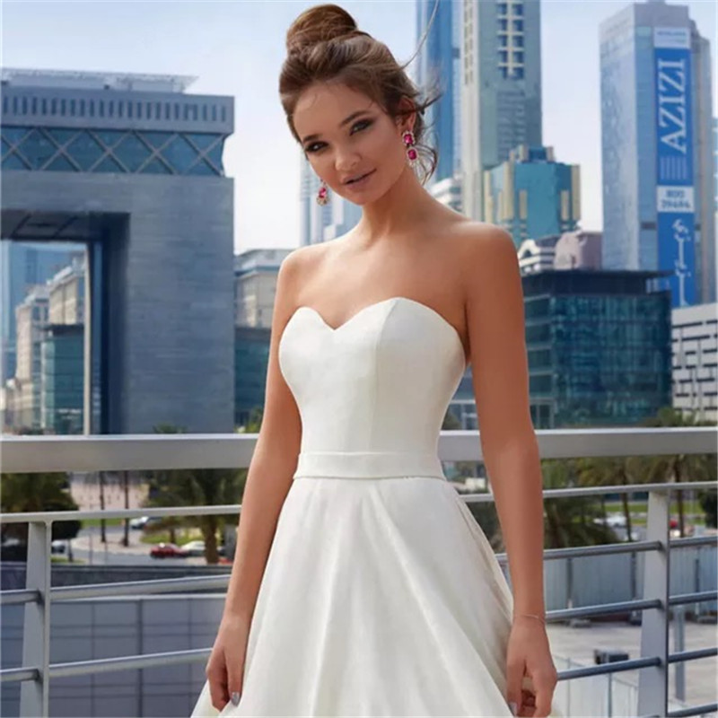 Amazon europeo y americano 2021 satén vestido de novia vestido largo flaco hombro miel Amazon dama de honor grupo image 3