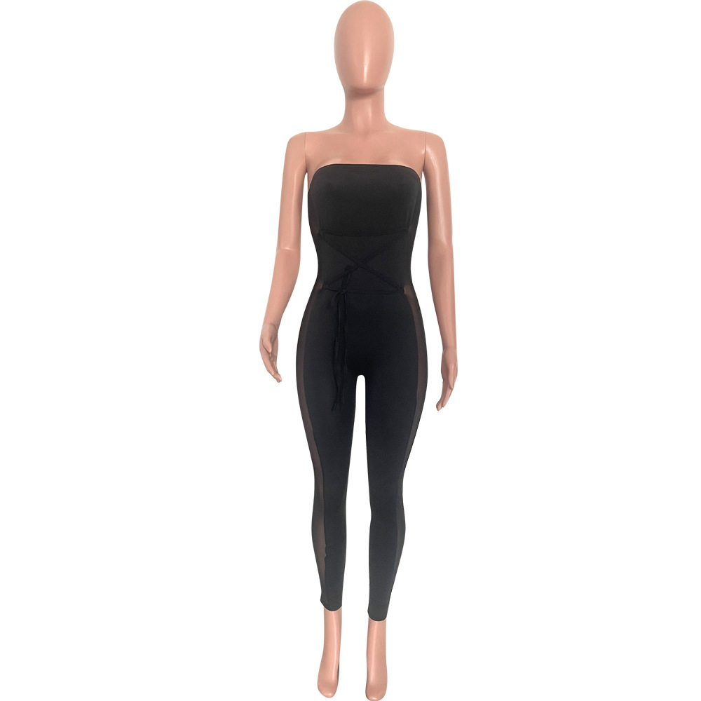 Sexy Bodycon Mesh Jumpsuit Für Damen Langarm Freizeitmode_voghion.com