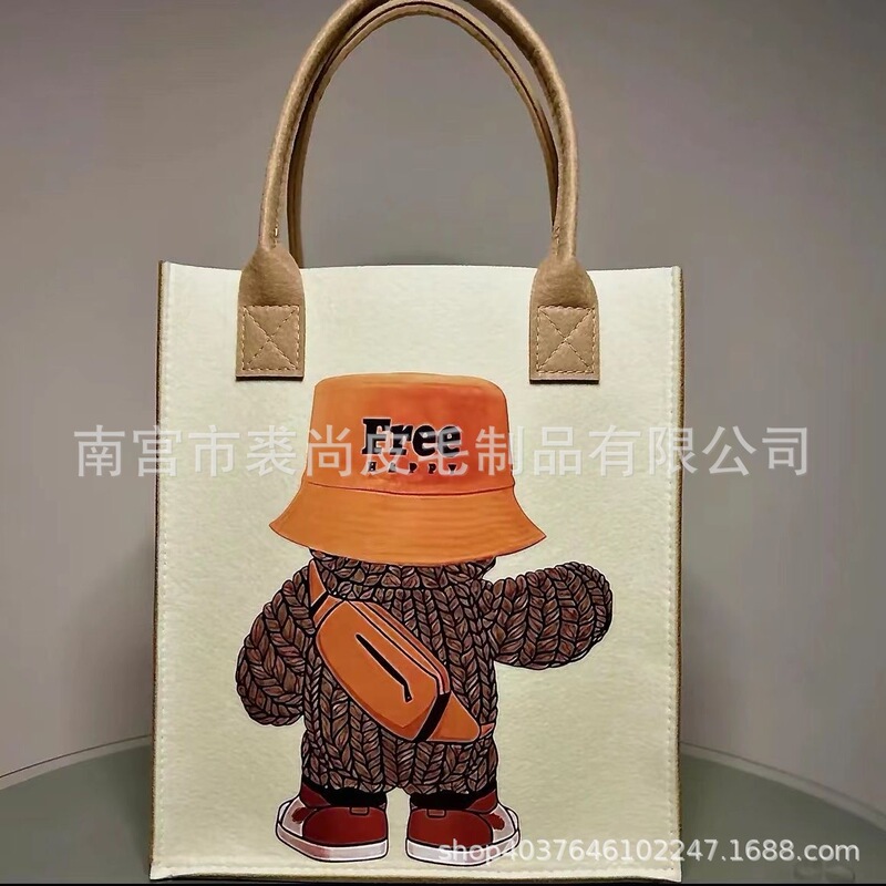 現物メーカー卸売り24新型ネット紅フェルトバッグ手提げ袋プリント漫画公仔補習袋お土産|undefined
