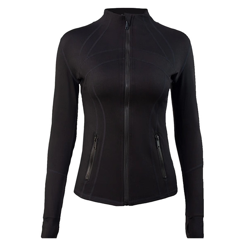 Luludarling el mismo traje de yoga para mujeres de verano nueva chaqueta molida cuello de acondicionamiento físico abrigo solar
