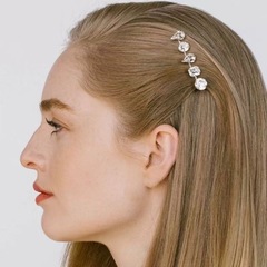 ヨーロッパとアメリカのレトロなラインストーンワンラインクリップシンプルなカラフルなヘッドドレスファッションニッチ女性の多用途ヘアアクセサリー
