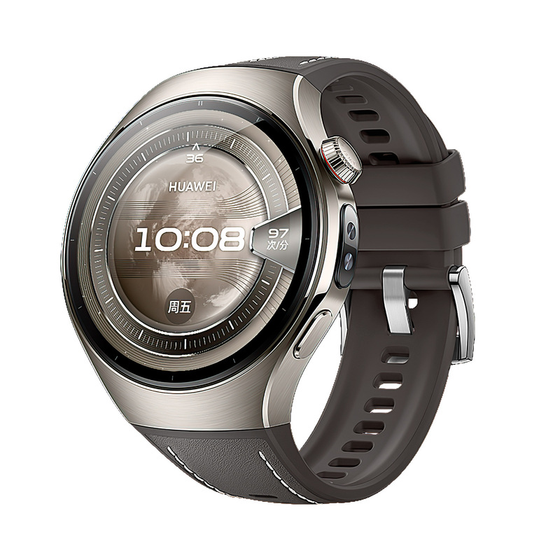 新モデル Huawei 社 watch5 時計ストラップ通気性シリコンプレーンレザー複合ピンバックル 42 本物の牛革 46 ミリメートル|undefined