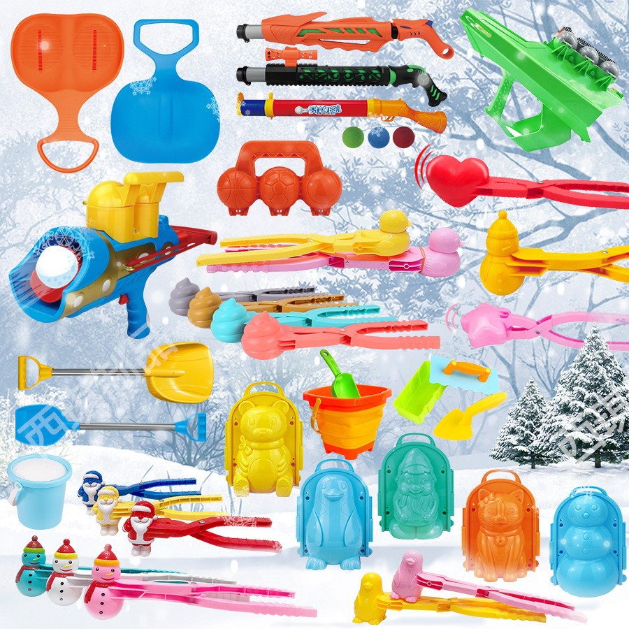 2024 Bulk Mixed Snow Toy Winter Outdoor Snowball Clip Snow Children Play Snowball Clip Toy