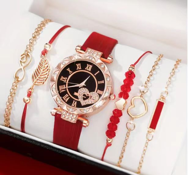 빨간 잎 팔찌 빨간 시계