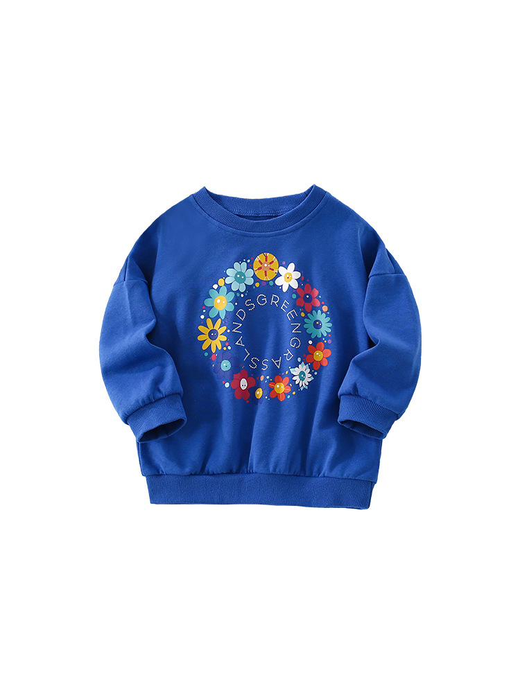 Malwee chaqueta infantil otoño nuevo estilo europeo y americano para niños pequeños y medianos impresión extranjera camisa de cuello redondo manga larga para usar camisa