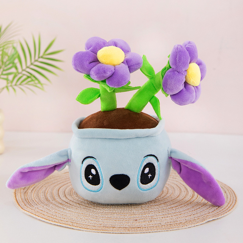 hellokitty花朵盆栽玩偶植物毛绒玩具桌面摆件装饰现货批发|undefined