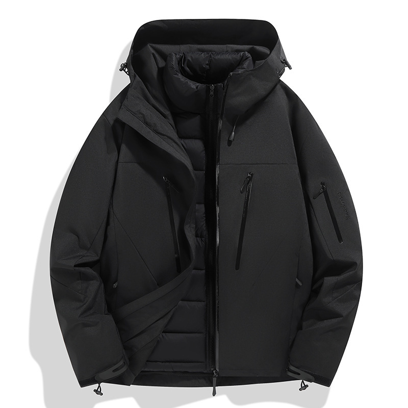 鳥家同型ジャケット、カスタムロゴ刺繍入り、3in1登山服、防風防水、裏起毛ジャケット、男女兼用|undefined