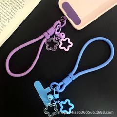 简约户外手机挂绳通用短款可调节带铃铛编织手提手机链