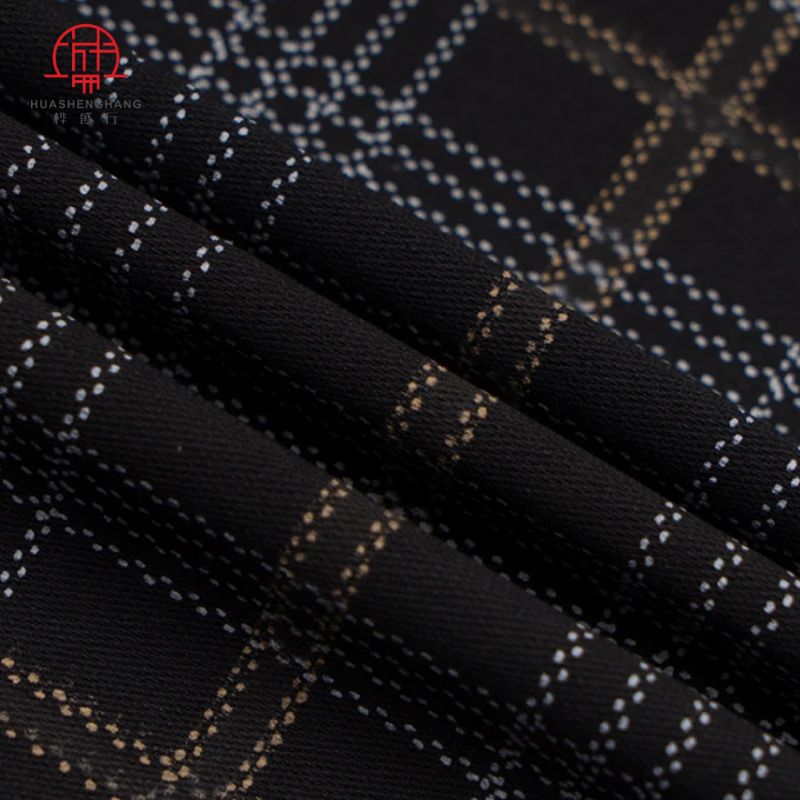 10支富贵锻锦棉弹力布料 女装弹力格子裤子布 春夏短裙印花面料