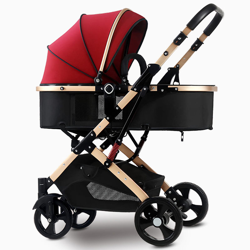 Baby stroller can sit and lie down light folding high landscape shock absorption two-way newborn baby stroller mixed wholesale