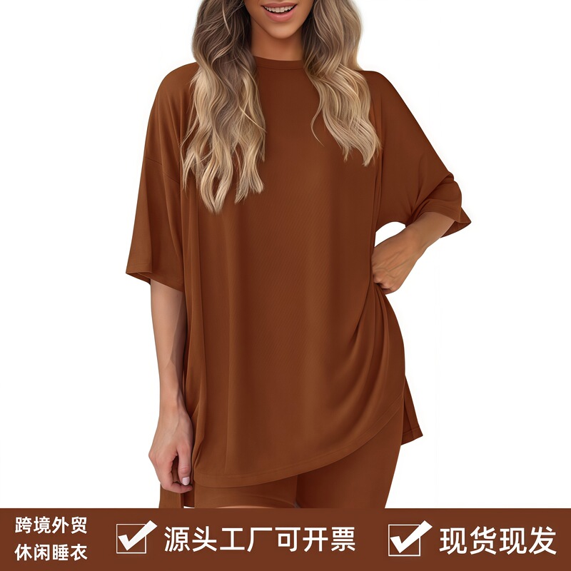 Cross-Border Women's Clothing Wholesale Dresses Amazon Temu Factory Supply European and American Style Casual Women's Solid Color Loose Fit