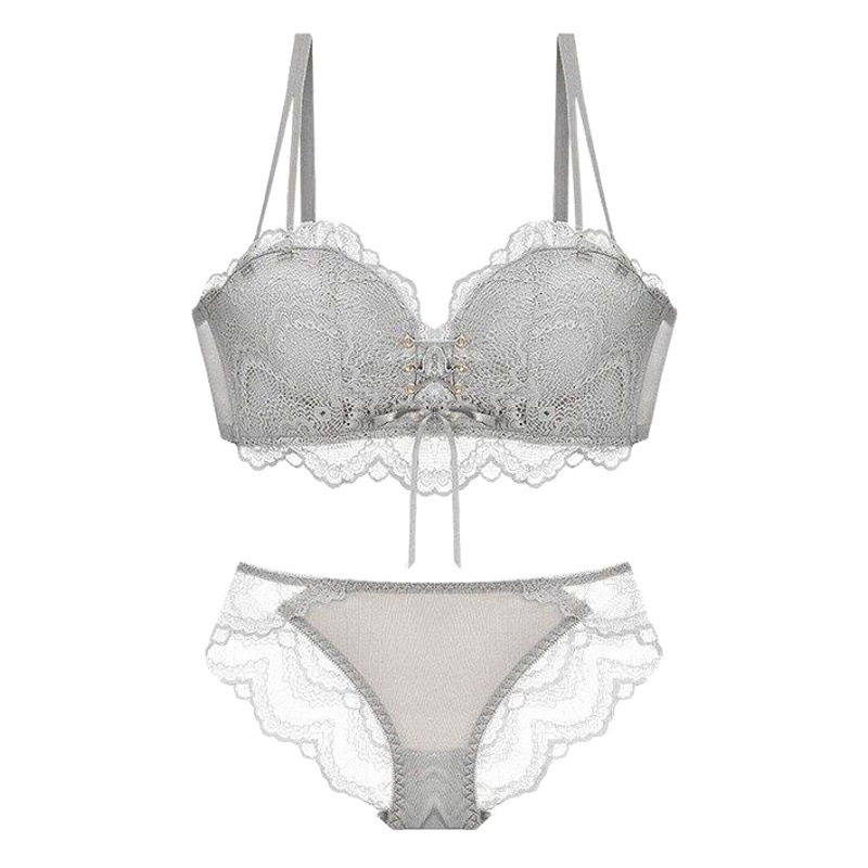 Nuevo inalámbrico Sujetador push up engrosado soporte superior pequeño sujetador colección sexy chica encaje ropa interior traje
