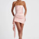 Distinctive High-grade Satin Pleated Strapless dress Women's Spring and Summer 2025 New Sweet and Spicy Backless Waist Wrap Skirt
