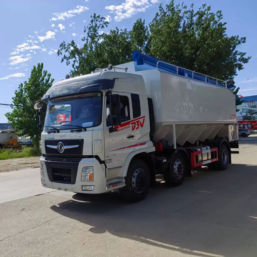 东风畅行小三轴30立方饲料运输车（重量9.8吨）猪牛羊散装饲料车