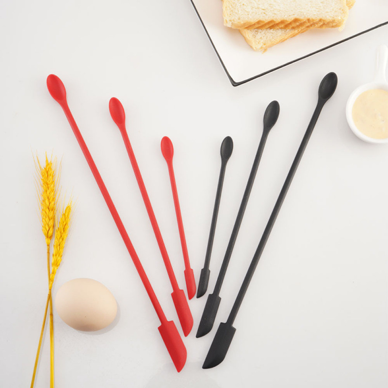 Silicone Mini Pointed Scraper 3-Piece Set Double-Headed Baking Spatula Jam Cream Cake Decoration Tool
