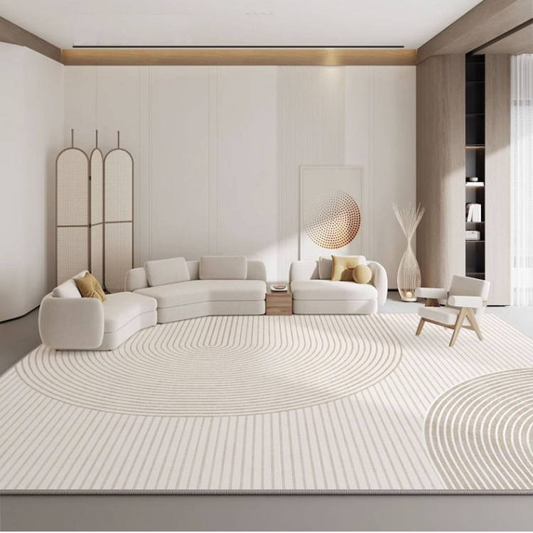 Alfombra de lujo ligera alfombra de lana de cristal alfombra de dormitorio alfombra de cama alfombra de gran área piso al por mayor