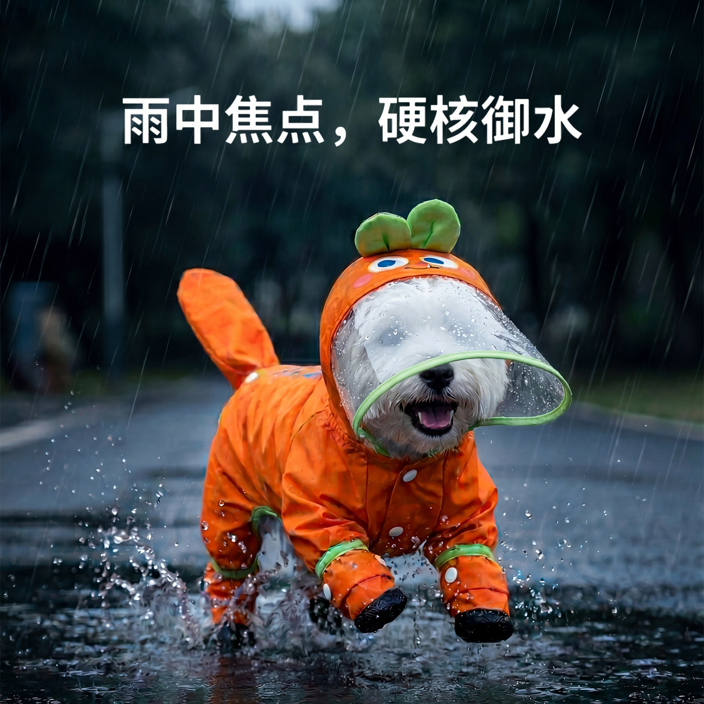 Capa de lluvia de dibujos animados desmontable de cuatro estaciones impermeable lluvia día lluvioso ropa de perros pequeños y medianos ropa de mascotas