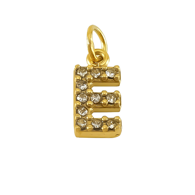 Nueva moda europea y americana de acero inoxidable con incrustaciones de diamantes 26 letras inglesas colgantes accesorios femeninos Advanced Advanced Mini letras joyas