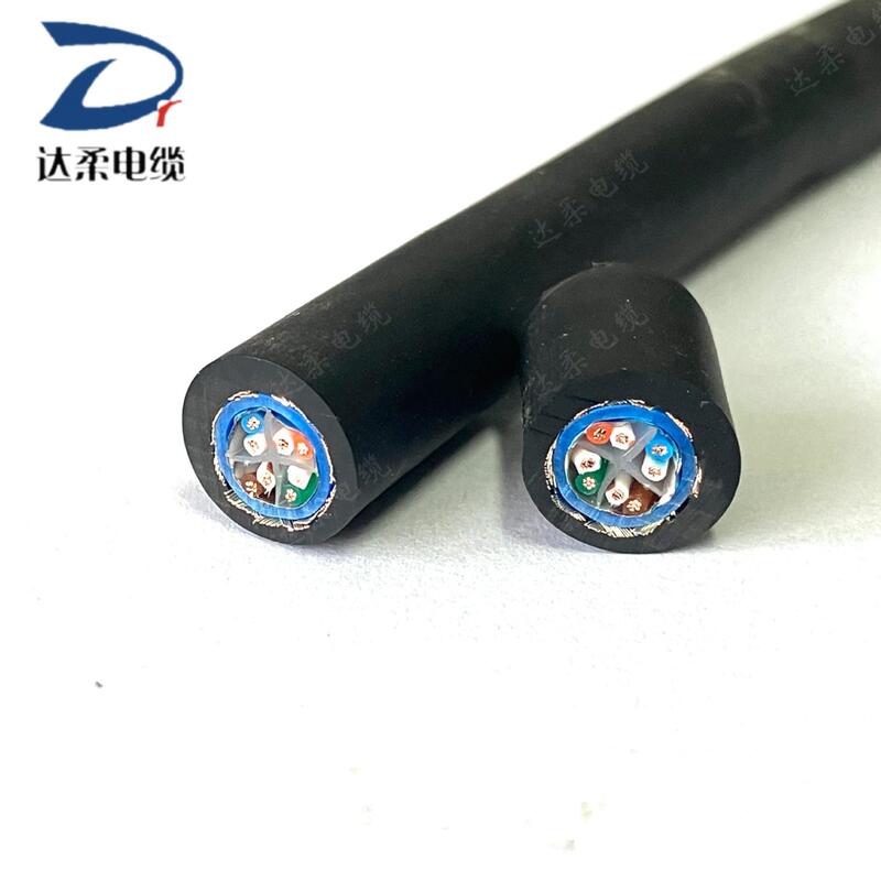 Industrial Robot Drag Chain Cable, Cat5/Cat6 Gigabit Ethernet Cable, Single/Double Twisted Shielded, Flexible and Resistant to Bending