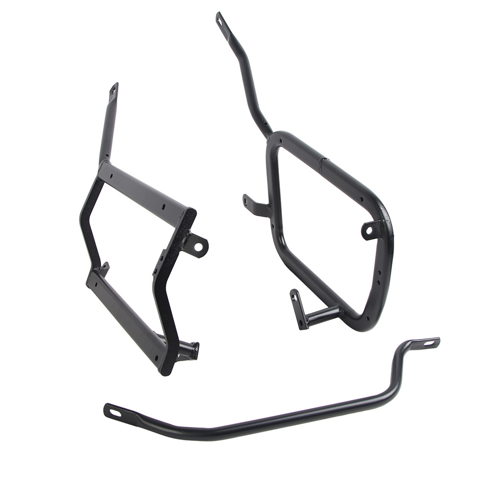 Adecuado para Benali Jinpeng trk502X caja lateral de la motocicleta soporte de acero al carbono caja lateral derecha ocultando soporte de tubo de escape