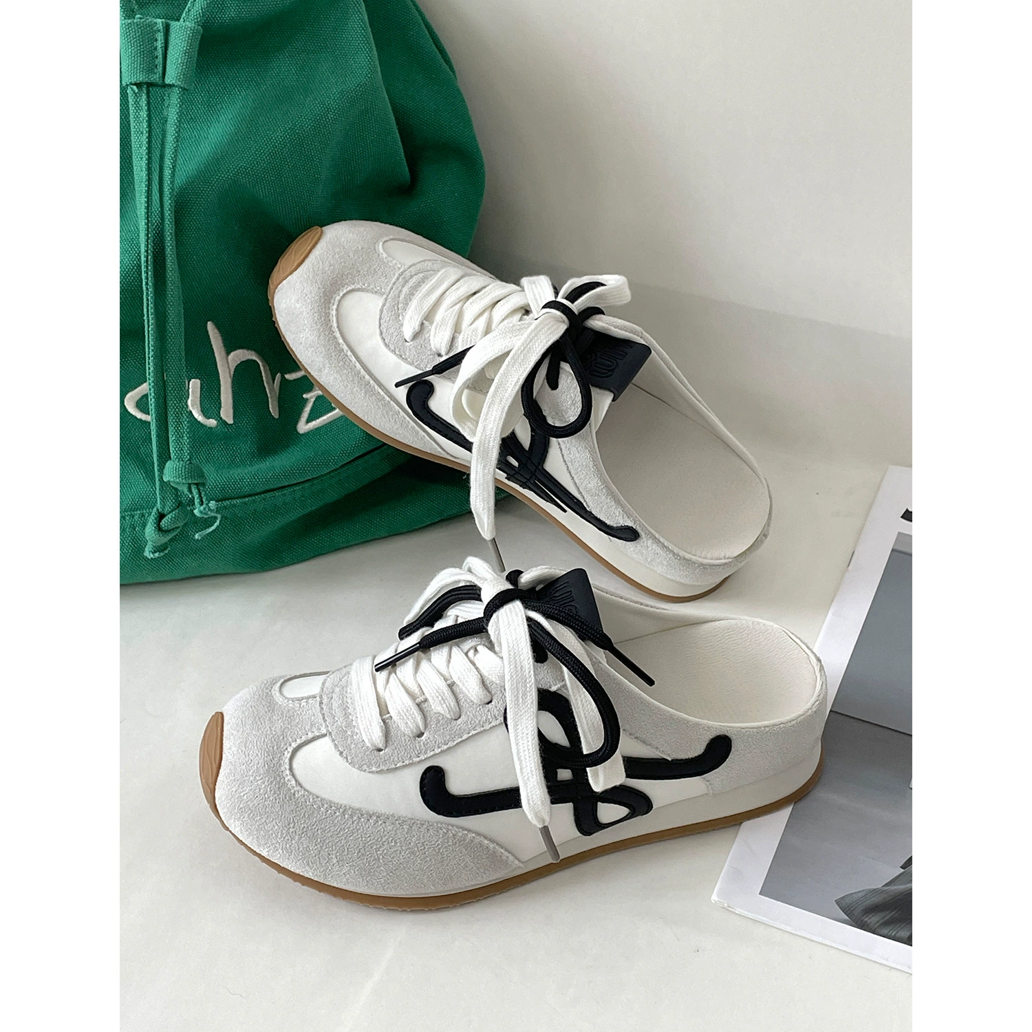 Интернет-магазин Yuanyi Shoes, горячая распродажа 2025 летняя новинка с толстой подошвой, обувь на носке, lazy half slippers для женщин MIS-3754