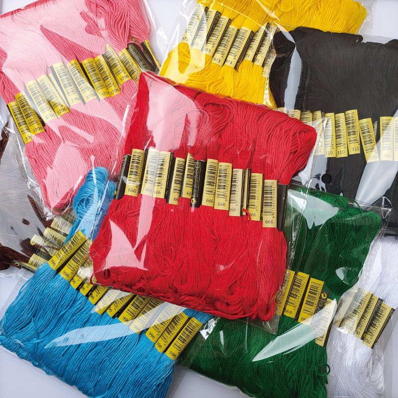 24 pieces of cross stitch thread patching and wiring handmade embroidery thread 8 meters 6 strands special cotton thread for insole embroidery clothes diy