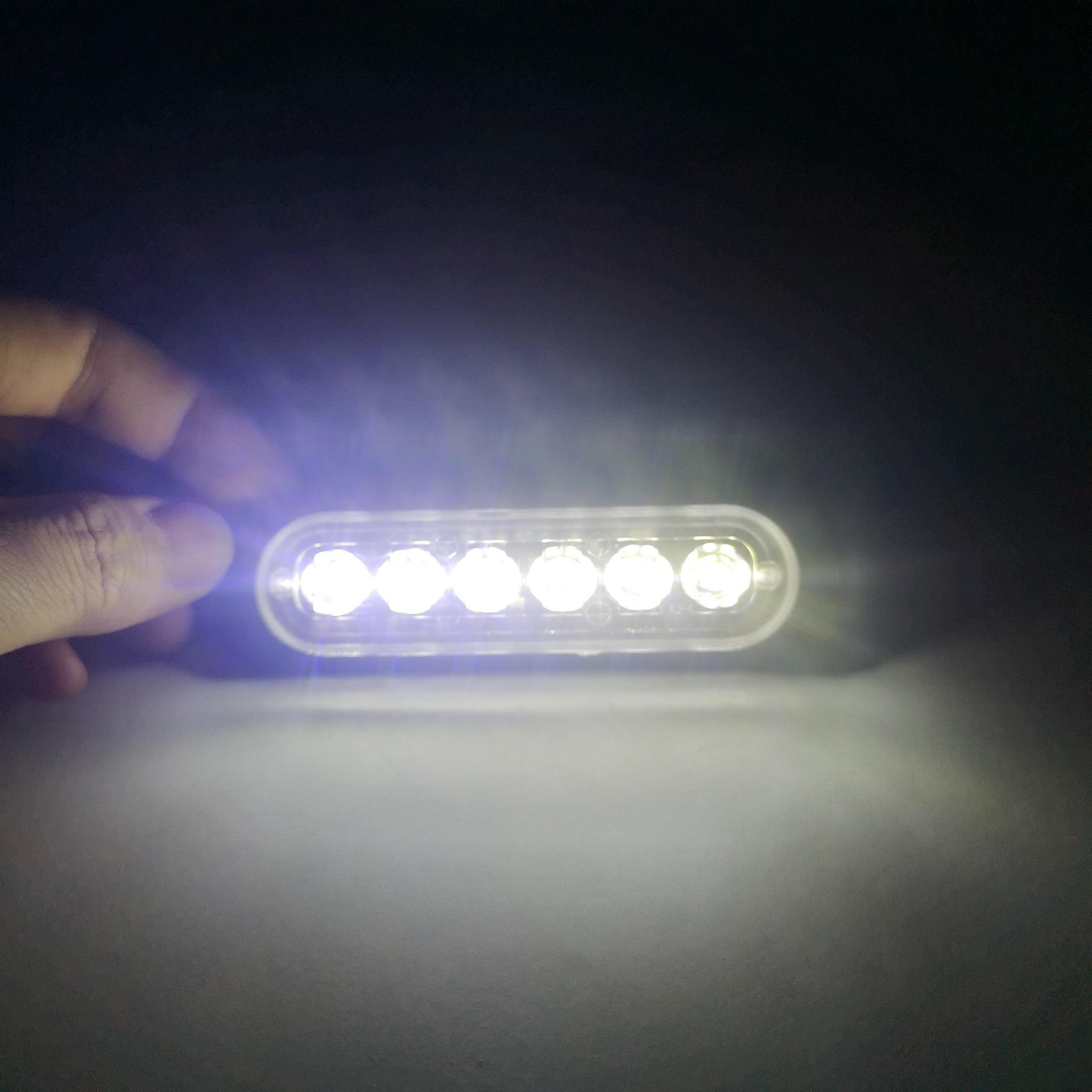 Hot-selling car led 6 light ultra-thin warning light side 12-24v work light day running light always bright turn signal