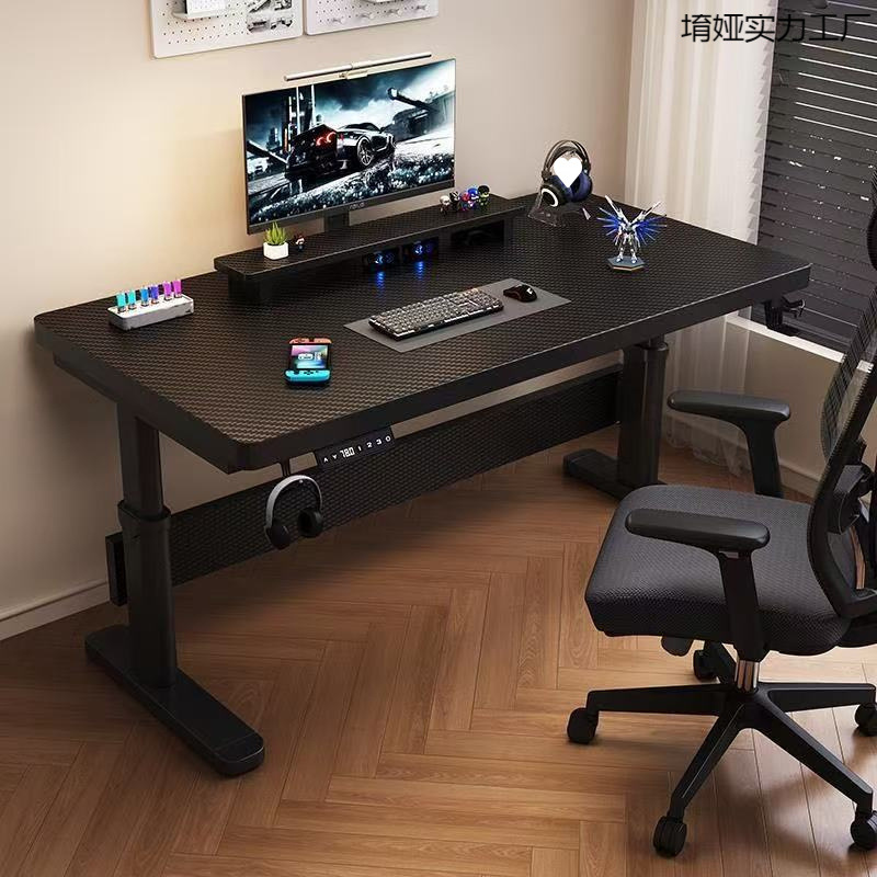 Solid Wood Electric Lift Table Smart Workbench Office Desk Computer Table E-Sports Table Home Liftable Study Table