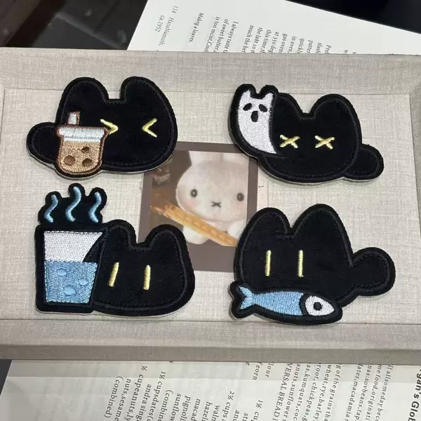 Little Black Cat Worker Creative Hair Styling Tool, No-Trace Bangs Sticker, Fun, High-Value, Niche, Novel Magic Tape