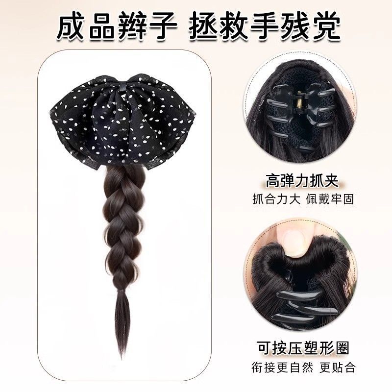 Estilo coreano elegante puntita bowknot pinza retro suave media corbata de cabello cola de caballo pinza de tiburón sombrero de captura de cabello mujer