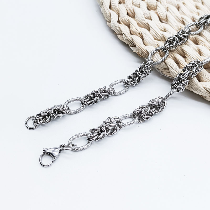 Multi Ring Interlocking Necklace For Men Stainless Steel Hip Hop_voghion.com