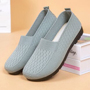 Middle-aged and Elderly Mother's Shoes, Flats-soled Shoes for the Elderly, Old Beijing Cloth Shoes, Non-slip Soft-soled Shoes