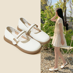 Small Flats for Women 2024 Summer New Style Japanese Style Small Leather Shoes for Women Slip-On Beanie Shoes Student Flats Loafers