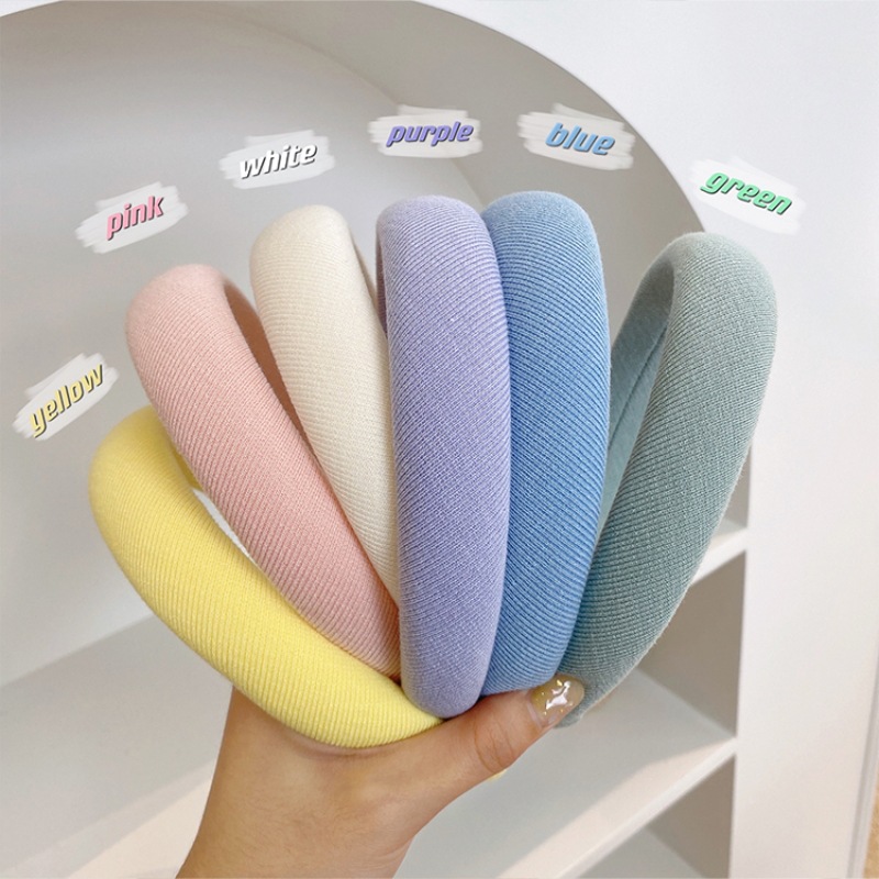 Diadema coreana con esponja, diadema de corona alta con borde ancho, pinza para el pelo para mujer, estilo nuevo de verano 2025, accesorio para el cabello para salir