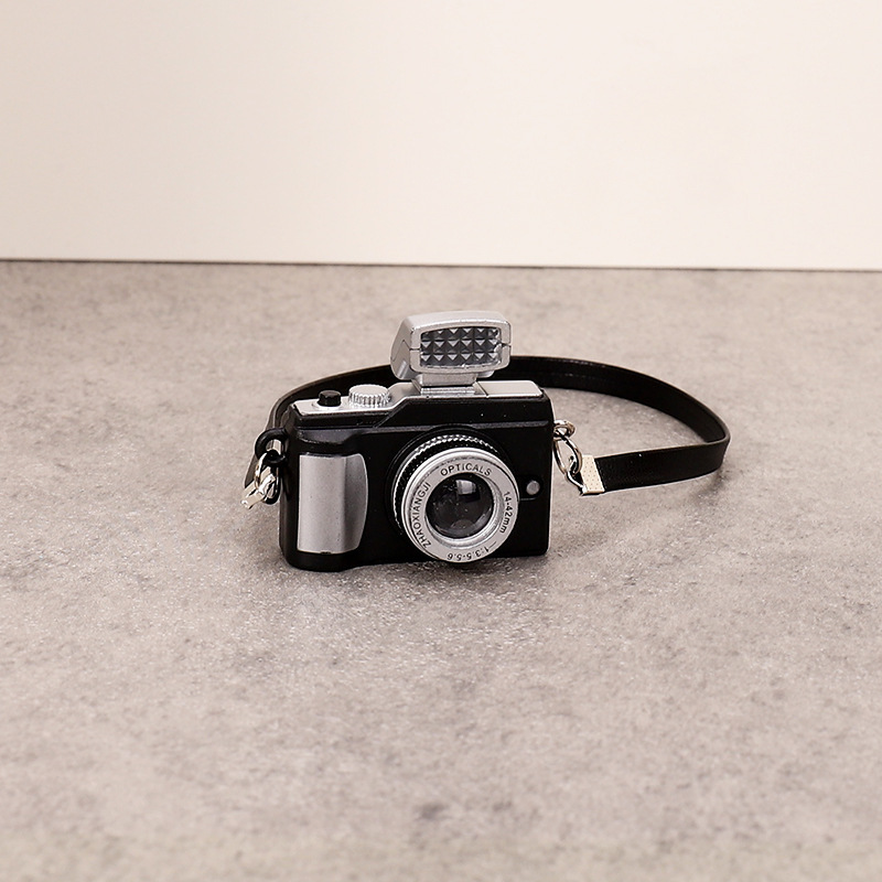 Flash small camera simulation SLR Lycra camera leather rope black camera children's mini toys creative small gifts Flash small camera simulation SLR Lycra camera leather rope black camera children's mini toys creative small gifts