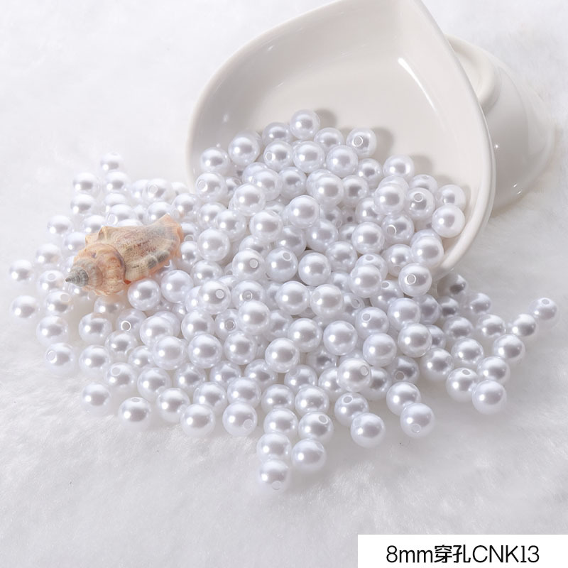 3-10mm blanco puro beige perforado ABS perla de plástico diy zapatos ropa ropa sombrero pendientes pulsera collar con cuentas
