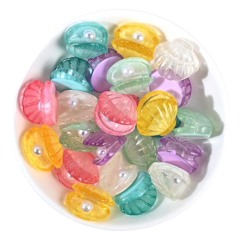 Resina artificial perla Shell agujero zapatos DIY accesorios horquilla DIY crema pegamento accesorios pequeños accesorios resina accesorios pequeños