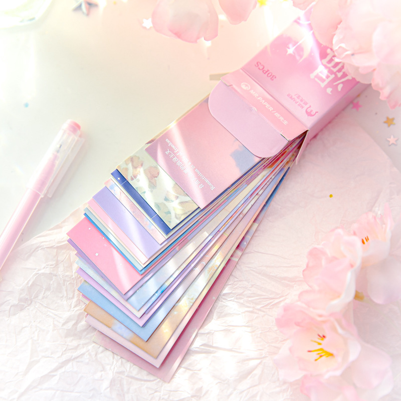 Mr. Paper Beautiful Box Bookmarks Momento suave Advanced Fun Book Page Tarjeta pequeña Marcador de color natural