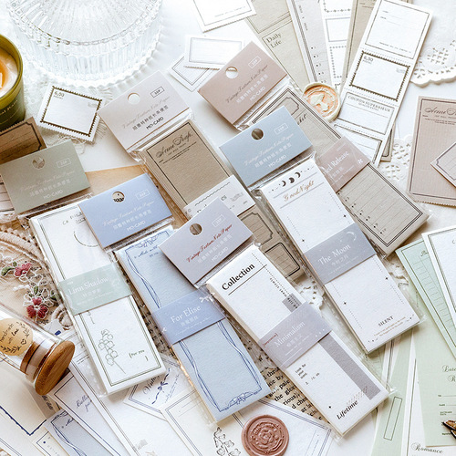 Mo Mo Long Notes Listen to the Wind Sing Series Retro Salt Style Border Simple 6 Styles of Handbook Material Base